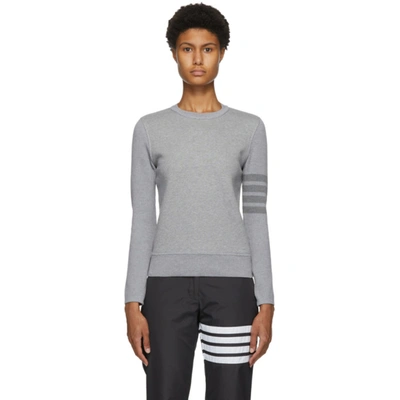 Shop Thom Browne Grey Loopback 4-bar Sweatshirt In 055 Light G