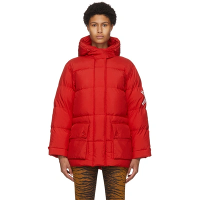 Shop Kenzo Red Down Puffer Sport Little X Jacket In 21 Med Red