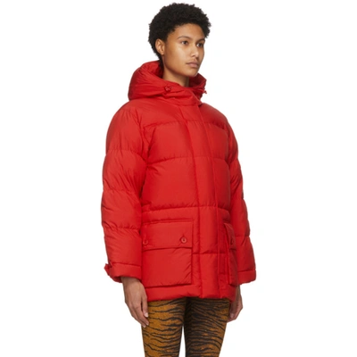 Shop Kenzo Red Down Puffer Sport Little X Jacket In 21 Med Red