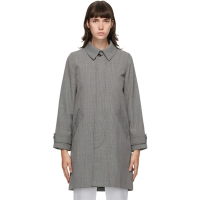 A.p.c. Dinard Houndstooth-checked Twill Coat In Black White | ModeSens