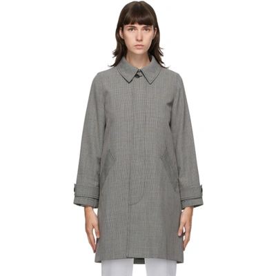 Shop Apc A.p.c. Black And Grey Houndstooth Dinard Coat In Lza Fxblack