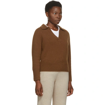 Shop Arch4 Brown Cashmere Clifton Gate Polo Sweater In Mohagany