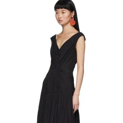 Shop Marni Black Drape Dress In 00n99 Black
