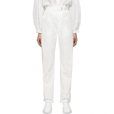 Shop Isabel Marant White Kelinny Paperbag Waist Trousers In 20wh White