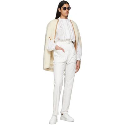 Shop Isabel Marant White Kelinny Paperbag Waist Trousers In 20wh White