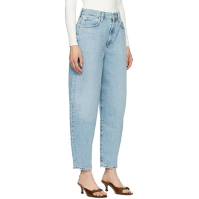 Shop Agolde Blue Balloon Ultra High-rise Curved Jeans In Revival