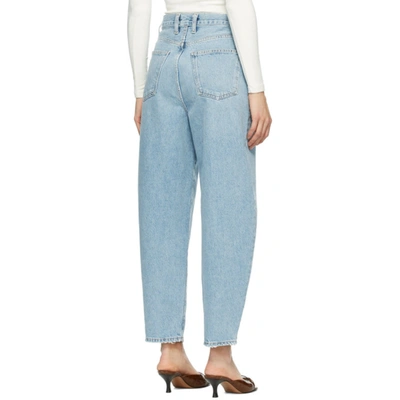 Shop Agolde Blue Balloon Ultra High-rise Curved Jeans In Revival