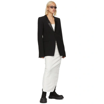 Shop Rick Owens Black Wool Satin Soft Blazer In 0909l Blk/b