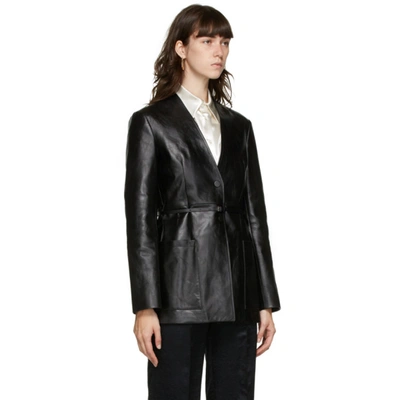 Shop Jil Sander Black Leather Nessa Jacket In 001 Black