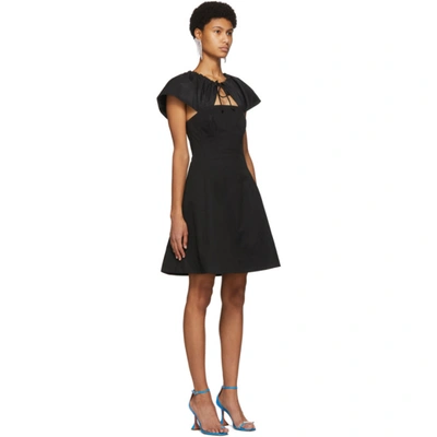 Shop Edit Black Capelet Short Dress In 999 Black