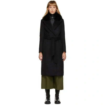 Shop Mackage Black Fur Sienna Coat