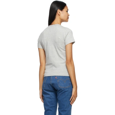 Comme Des Garçons Play Comme Des Garcons Play Grey Outline Heart T-shirt In Grey
