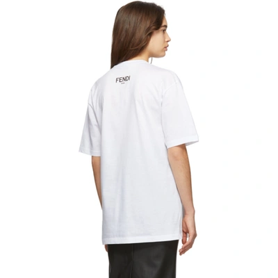 Shop Fendi White 'gloria' T-shirt In F0znm White