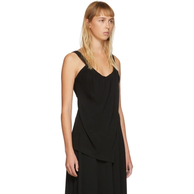 Shop Proenza Schouler Black Draped Tank Top In 00200 Black