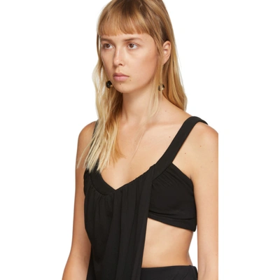 Shop Proenza Schouler Black Draped Tank Top In 00200 Black