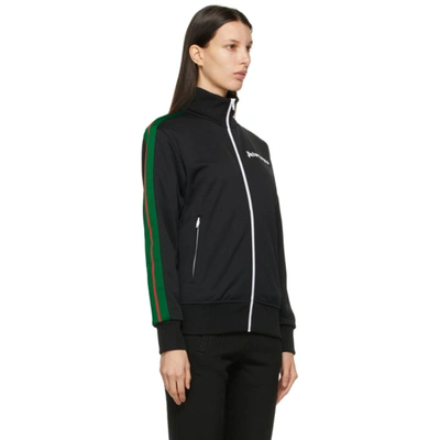 Shop Palm Angels Black College Track Jacket In Black Gree