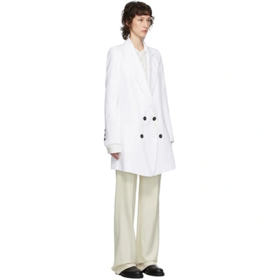 Shop Ann Demeulemeester White Cotton & Linen Coat In 001 White