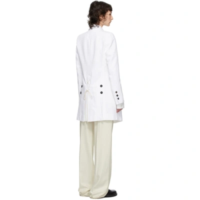 Shop Ann Demeulemeester White Cotton & Linen Coat In 001 White