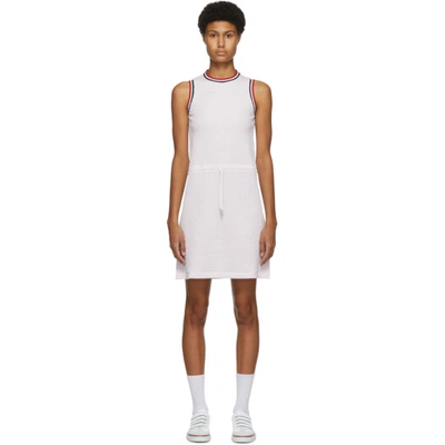 Shop Thom Browne Pink Seersucker Drawstring Waist Dress In 640 Lgtpink