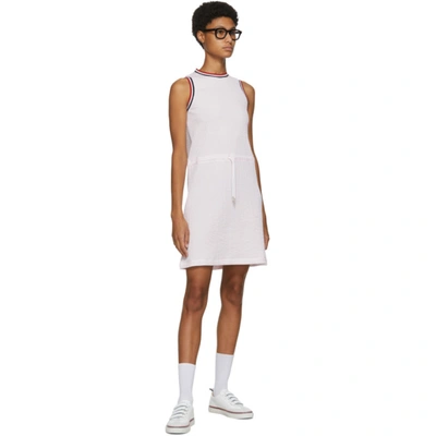 Shop Thom Browne Pink Seersucker Drawstring Waist Dress In 640 Lgtpink