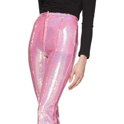 Shop Paco Rabanne Pink Sequin Trousers In P690 Pink I