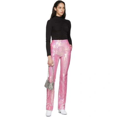 Shop Paco Rabanne Pink Sequin Trousers In P690 Pink I