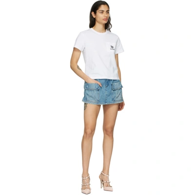 Shop Red Valentino White Flower Pocket T-shirt In 001 Optical White