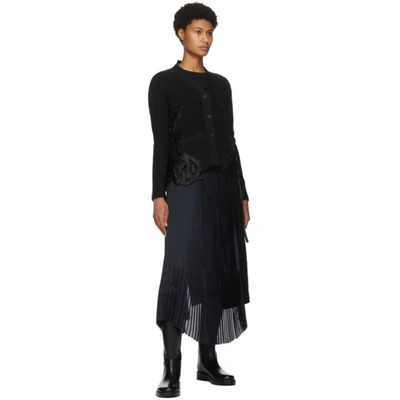 Shop Sacai Black Paisley Lace Back Cardigan In 001 Black