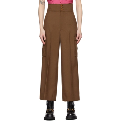 Shop Gucci Brown Mohair Trousers In 2197 Brown