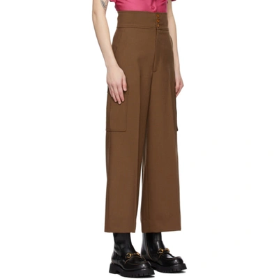 Shop Gucci Brown Mohair Trousers In 2197 Brown