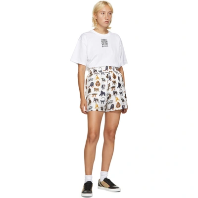 Shop Burberry White Carrick Zebra Eyes T-shirt In A1464 White