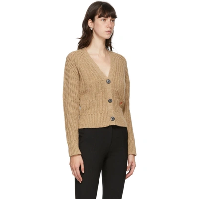 Shop Victoria Beckham Beige Cashmere Cardigan In Camel