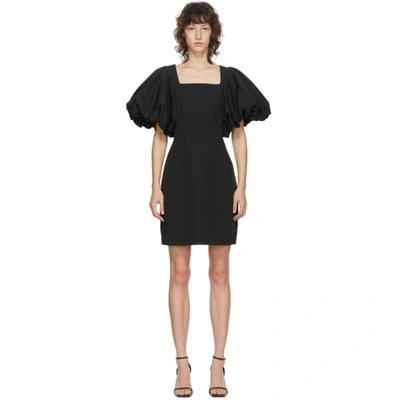 Shop Edit Black Balloon Sleeve Mini Dress In 999 Black