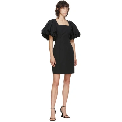 Shop Edit Black Balloon Sleeve Mini Dress In 999 Black