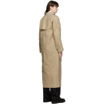 Shop Kassl Editions Beige Wax Trench Coat In 245 Beige