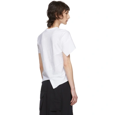 Shop Comme Des Garçons Comme Des Garçons Comme Des Garcons Comme Des Garcons White Diagonal Stitch T-shirt In 3 White