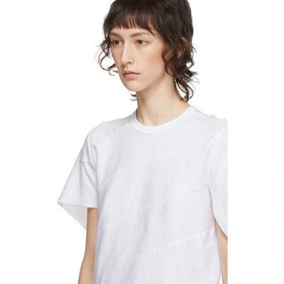 Shop Comme Des Garçons Comme Des Garçons Comme Des Garcons Comme Des Garcons White Diagonal Stitch T-shirt In 3 White