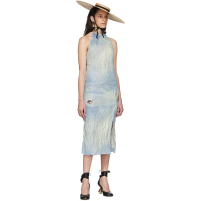 Shop Acne Studios Blue Landscape Painting Dress