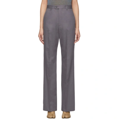 Shop Maison Margiela Grey Twill Trousers In 854 Medium