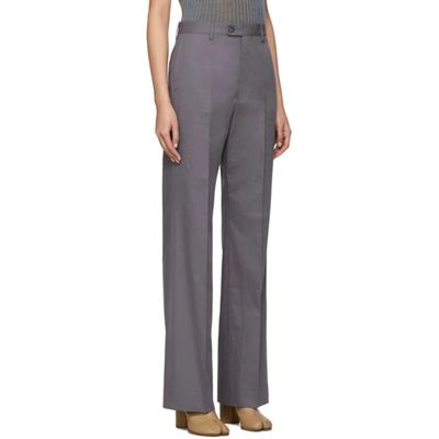 Shop Maison Margiela Grey Twill Trousers In 854 Medium