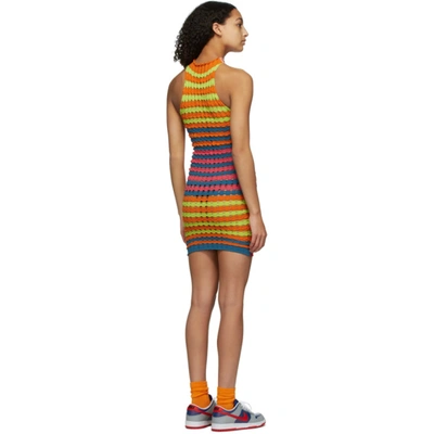 Shop Agr Multicolor Striped Punky Dress In Pink Upper