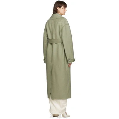 Shop Jacquemus Green 'le Manteau Sabe' Coat In Light Green