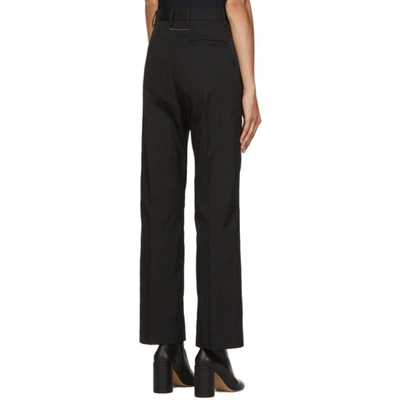 Shop Mm6 Maison Margiela Black Twill Trousers In 900 Black