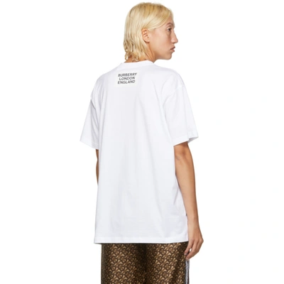 Shop Burberry White Carrick Crown T-shirt In A1464 White