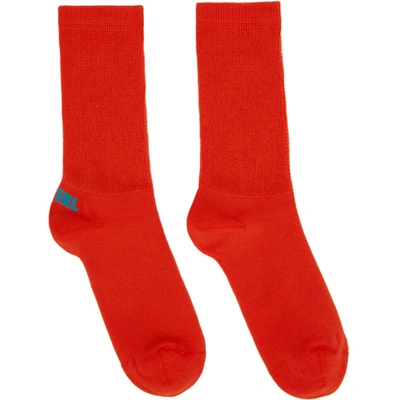 Shop Erl Red & Blue Logo Socks In 2 Red / Blu