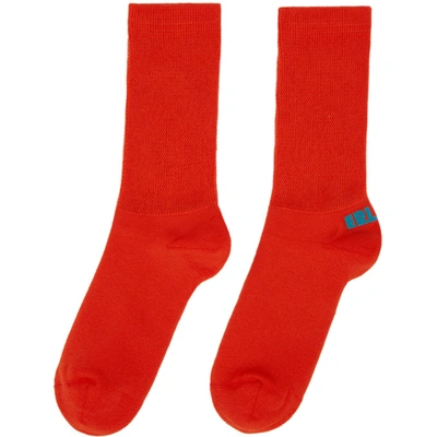 Shop Erl Red & Blue Logo Socks In 2 Red / Blu
