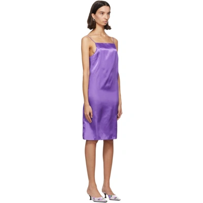 Shop Kwaidan Editions Purple Satin Slip Dress In Violet