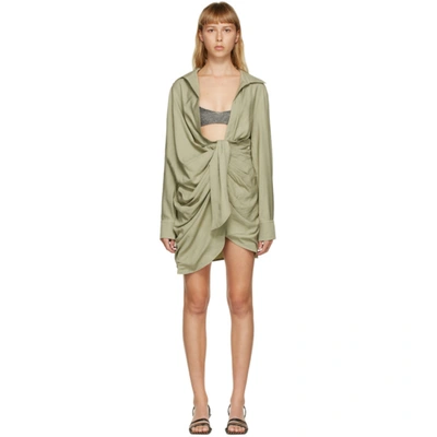 Shop Jacquemus Green 'la Robe Bahia' Dress In Light Green