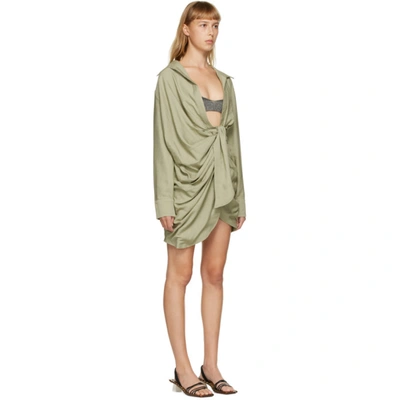 Shop Jacquemus Green 'la Robe Bahia' Dress In Light Green