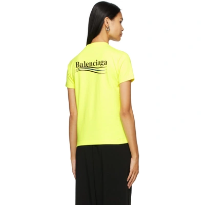 Shop Balenciaga Yellow Political Campaign T-shirt In 7110 Flyell